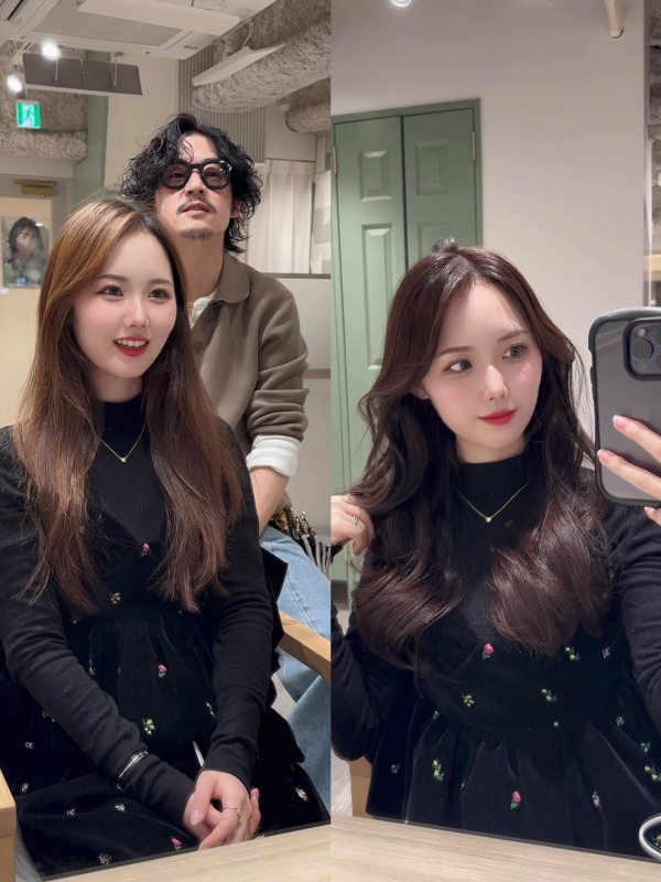 チョコレートブラウンレイヤースタイル/京都河原町