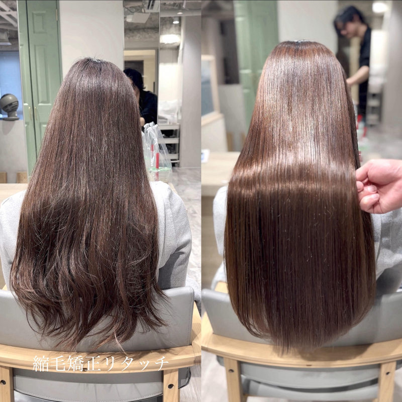 ロングヘアで縮毛矯正を悩んでいる方へ  ハイライト履歴でも自然に仕上げる縮毛矯正