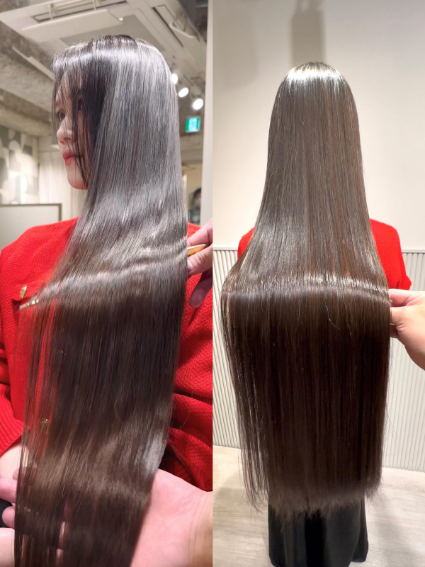 京都で自然な縮毛矯正をお探しの方へ|ロングヘアでもここまで自然なツヤ髪に
