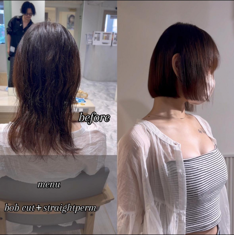 【京都で縮毛矯正ボブなら】乾かすだけでまとまる、美シルエットの丸みボブへ