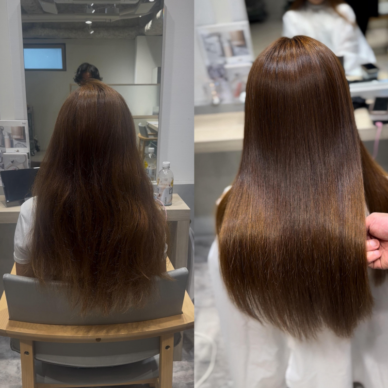 京都・河原町の縮毛矯正｜広がるロングヘアを自然なツヤ髪へ