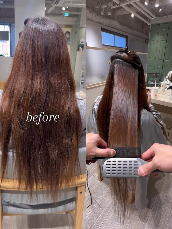 京都・河原町の縮毛矯正｜ロングヘアの広がりを抑え、自然なツヤとまとまりへ